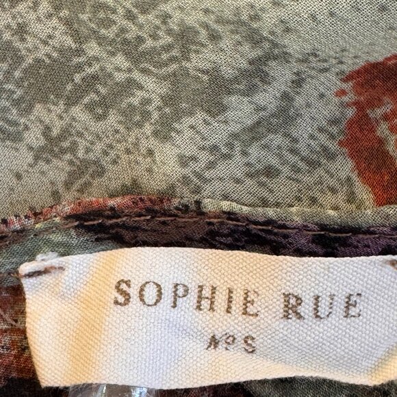 Sophie Rue Anthropologie Forrest Fairy Top Contrast Patchwork Floral High Low S - Picture 5 of 7